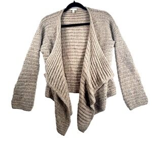 GARNET HILL Womens Cardigan Sweater Thick Knit Beige‎ 100% Baby Alpaca Lagenlook